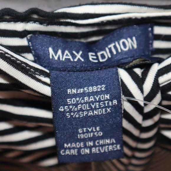 Max Edition Black and White Striped Sleeveless Maxi Dress Women's Size XL-NWT - Picture 4 of 6